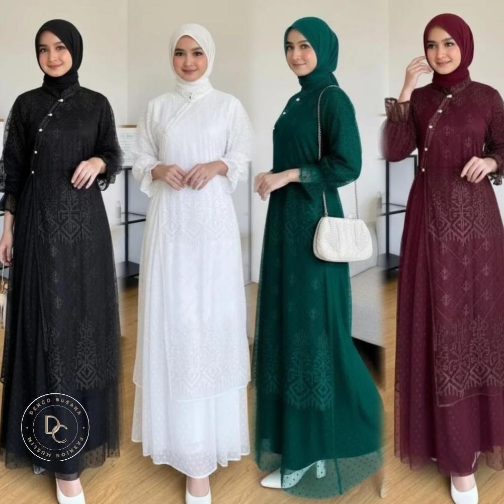 BEST SELLER GAMIS BRUKAT PREMIUM VELVET PLUS TILLE BAJU PESTA KONDANGAN TERBARU 2006 STALYS IBU MUDA