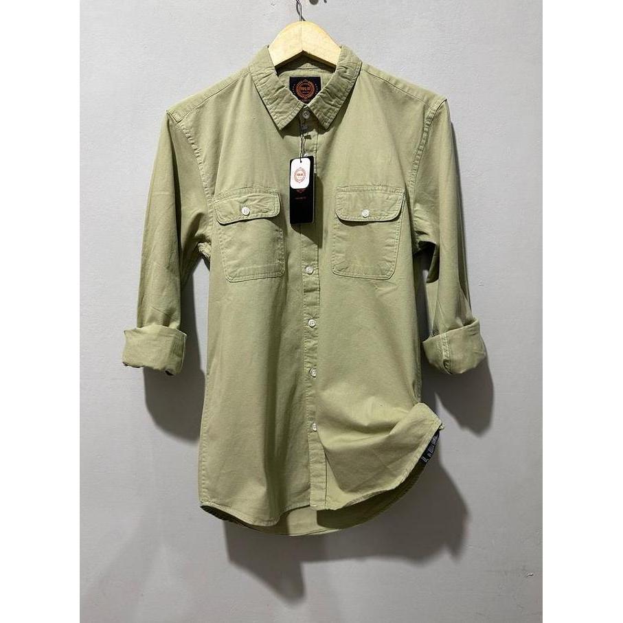 Lansungkirim- Fds Id - Kemeja Pria Kerah Fashion Lengan Panjang Slim-Fitting Katun Tuwil Sweding