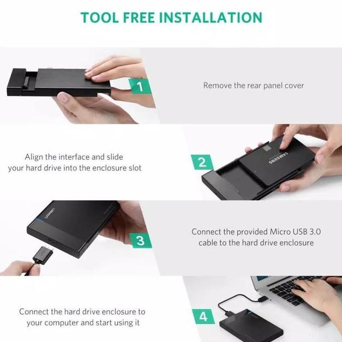 Saveyou- Ugreen Enclosure Hardisk External Usb 3.0 Sata 2.5 Inch Hdd & Ssd