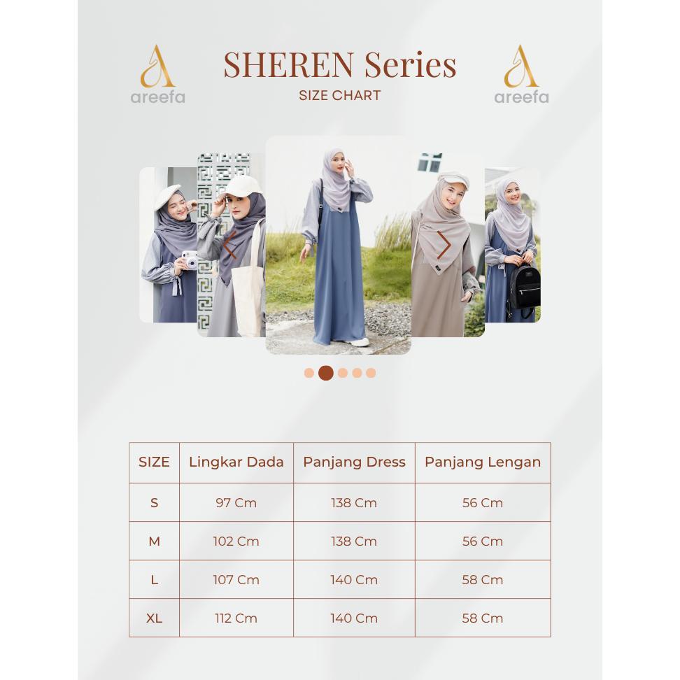 ORIGINAL Areefa - Gamis Syari Wanita Remaja Kekinian Terbaru Dress Gamis Muslim Polos Kombinasi 2 Wa
