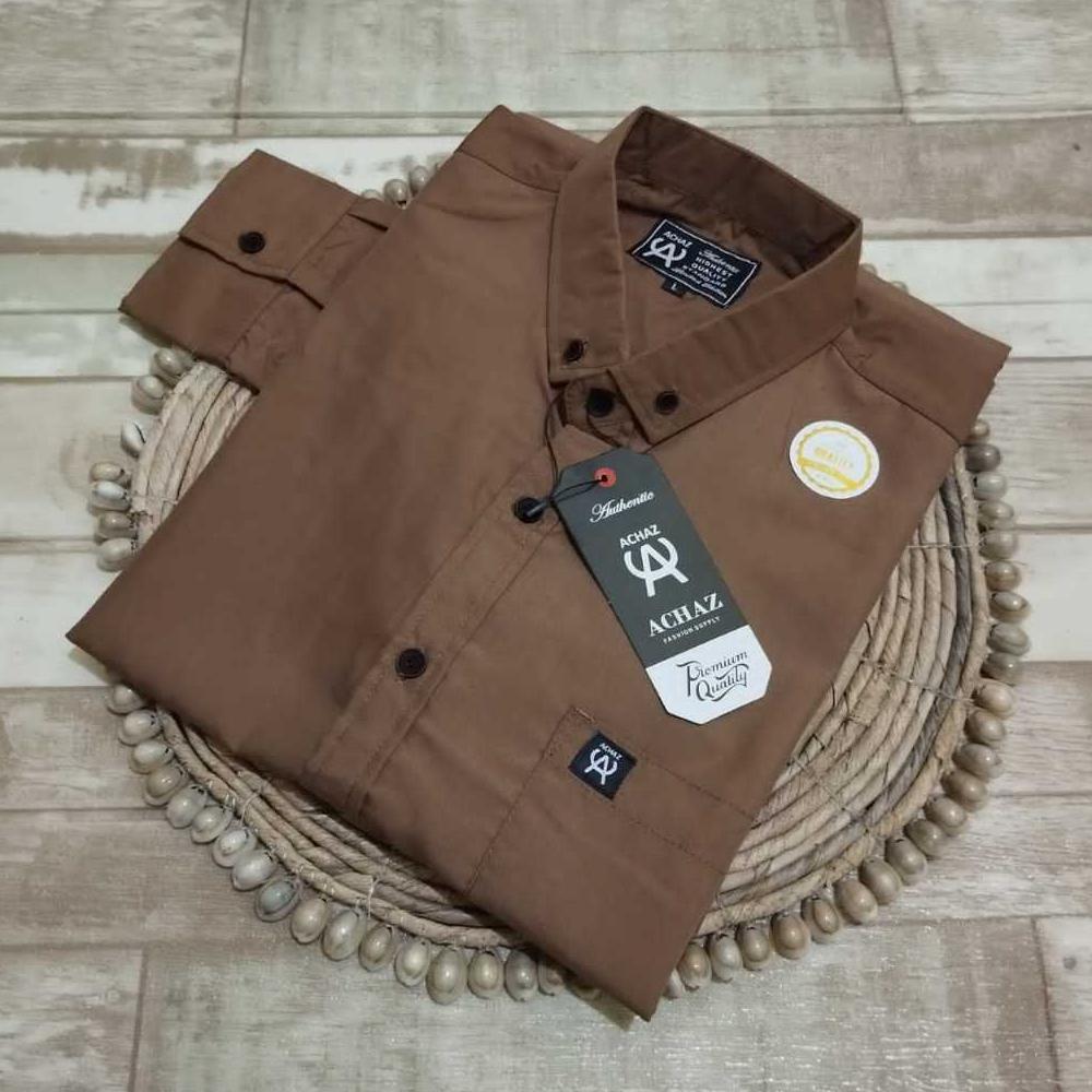 OFFICIAL Kemeja Polos Pria Lengan Panjang Model Slimfit Baju Hem Lengan Tangan Panjang Cowok Dewasa 
