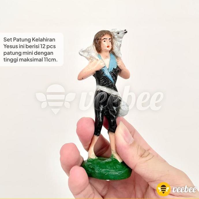 Patung Kelahiran Yesus 11cm | Diorama | Hiasan Pohon Natal | Patung Yesus Kecil | Patung Kandang Set