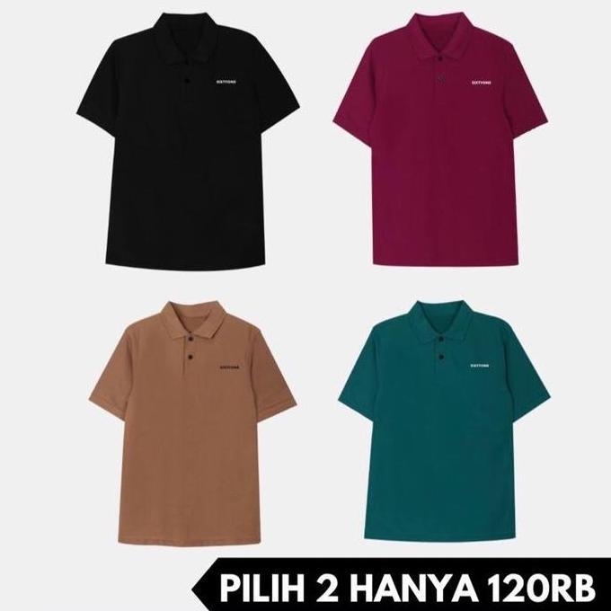 Lansungkirim- Number 61 Atasan Pria Polo Kerah Kaos Baju Basic Unisex