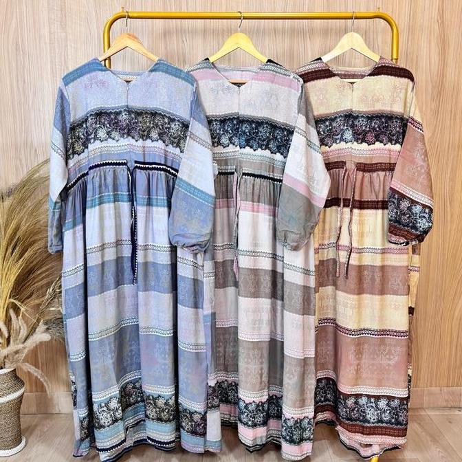 Gamis Jumbo Ld 140 Cm Motif Abstrak Kekinian