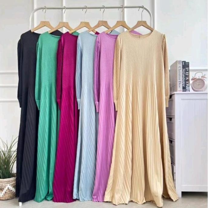 Gamis Wanita Plisket Nadya Dress Muslim