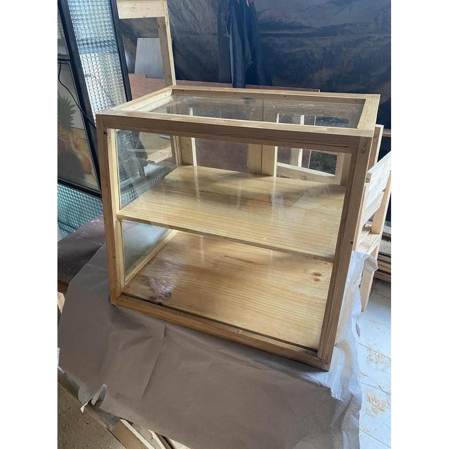 Promo Etalase makanan kayu jati belanda minimalis Diskon