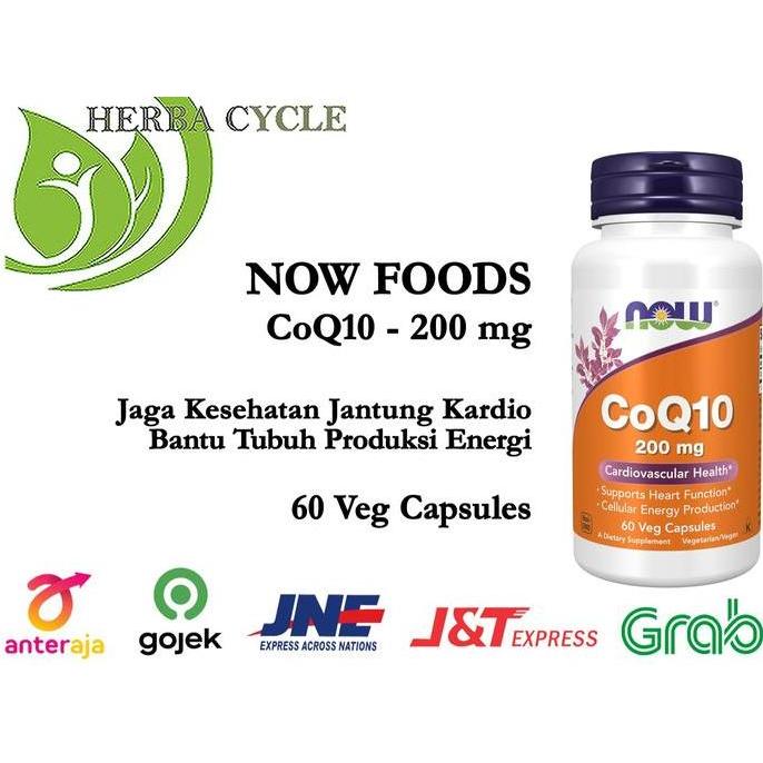 Now Foods CoQ10 200 mg 60 Veg Capsules Now CoQ10 Coenzyme Q10 Now CoQ10 200 mg