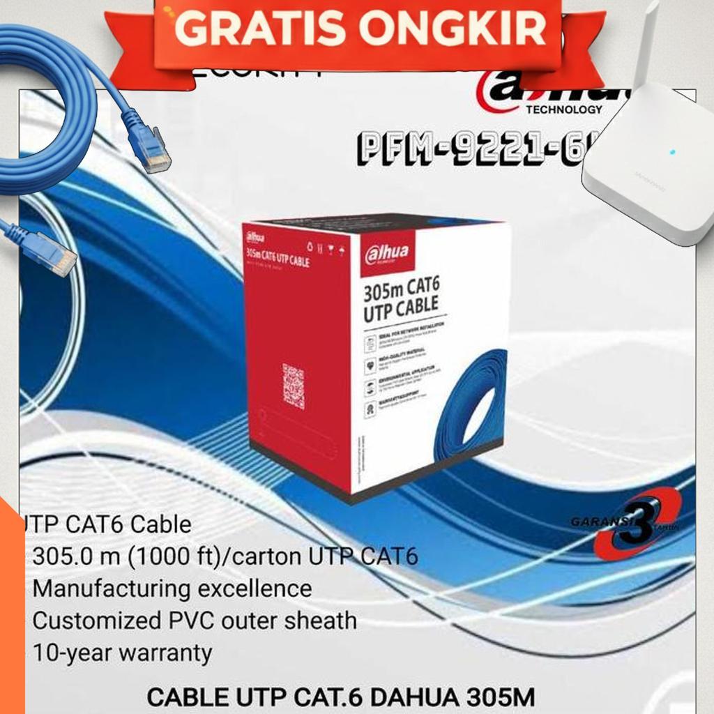Kabel Lan Utp Cat6 Dahua 305M / Kabel Utp Cat 6 Dahua 1 Rol Warna Biru