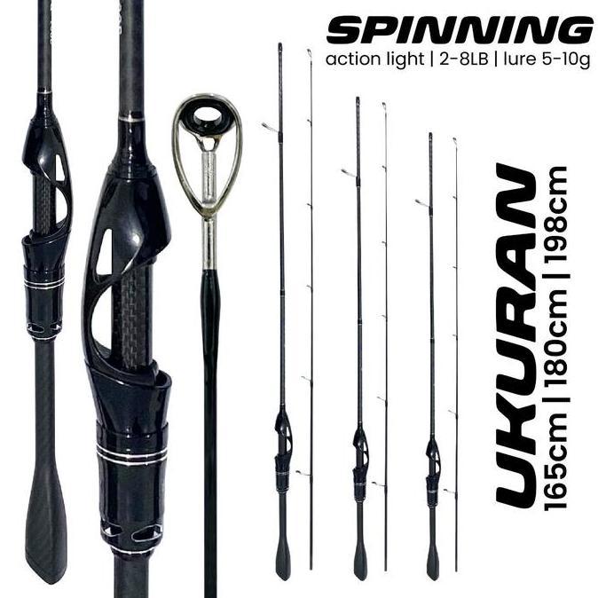 sahaneka2 - pusat alat pancing - 1 set joran pancing spinning casting 1.65m 1.8m gagang karbon joran