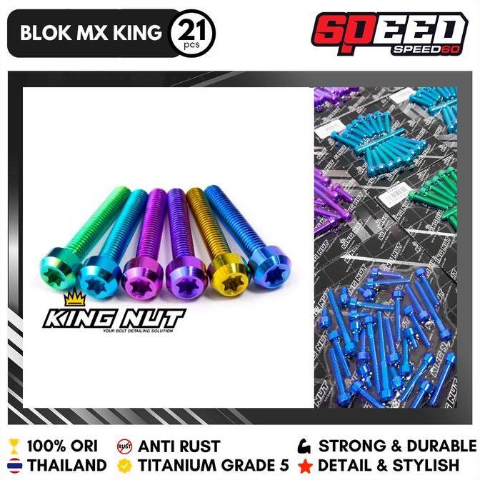 Baut Titanium Blok MX King Grade 5 King Nut