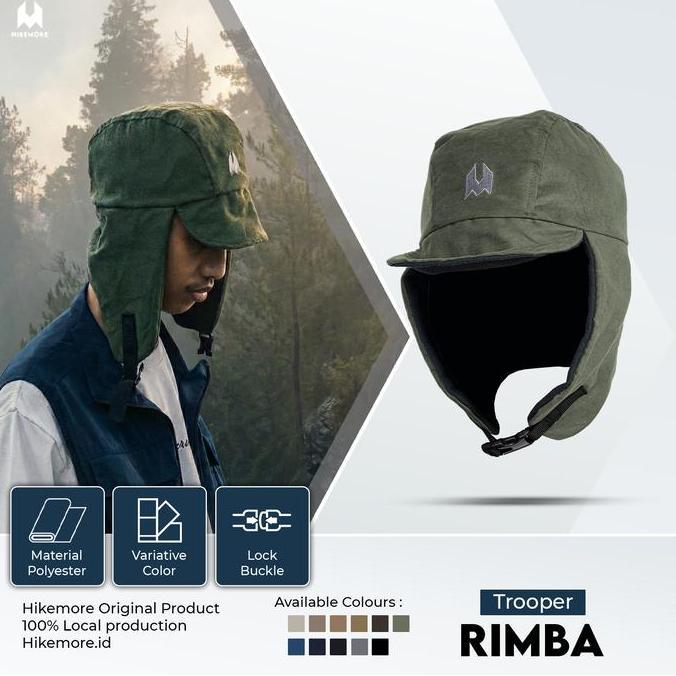 Topi Earflap Warm Hat Hiking Hikemore Tropper Rimba