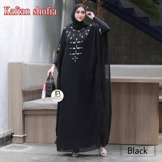 PALING MURAH FREE MANSET Kaftan Najwa Ceruti Baby Doll Payet Mutiara Gamis Lebaran PALING MURAH