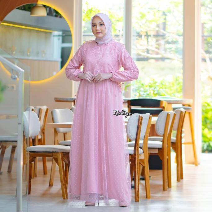 Murah Gamis Muslim Wanita Kanaya Dress Maxi Lengan Karet Bahan Velvet Mix Tile Ukuran Jumbo Baju Ker