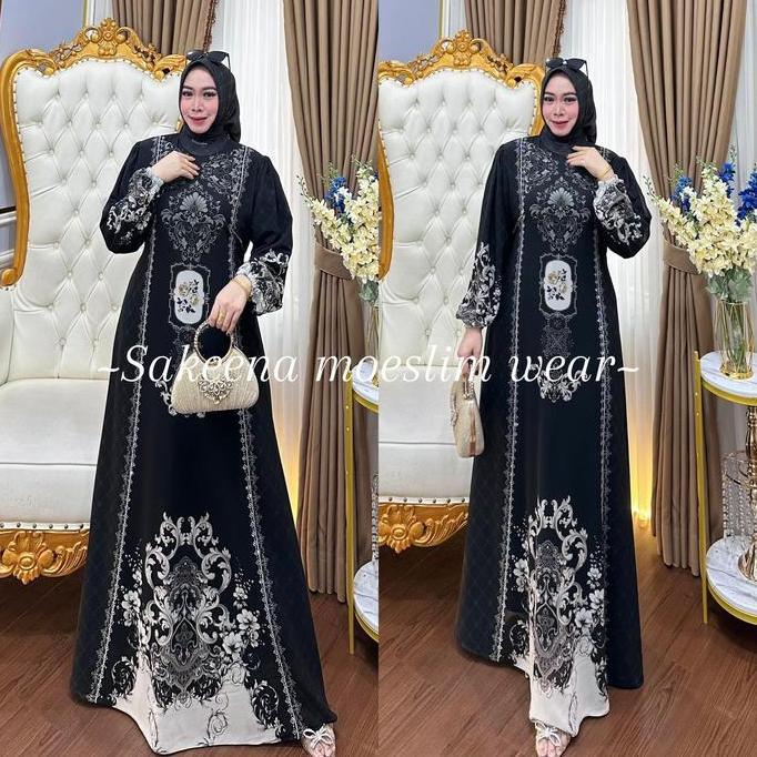 MURAH LEBAY Sakeena Abelia Gamis Ceruty Digital Printing MURAH LEBAY