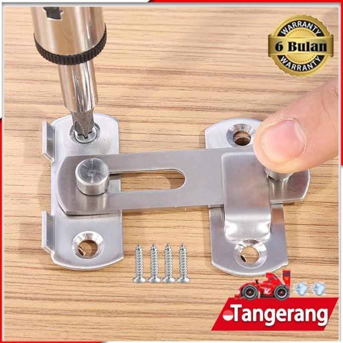 SIMATEKNO Grendel Overpal Gembok Selot / Kunci Pintu Geser Grendel / Kait Pintu Lemari Gembok Selot 