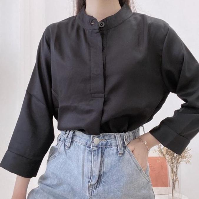 B&F - LARAS High Neck Blouse Hijab Friendly Atasan Kantor Wanita 0306