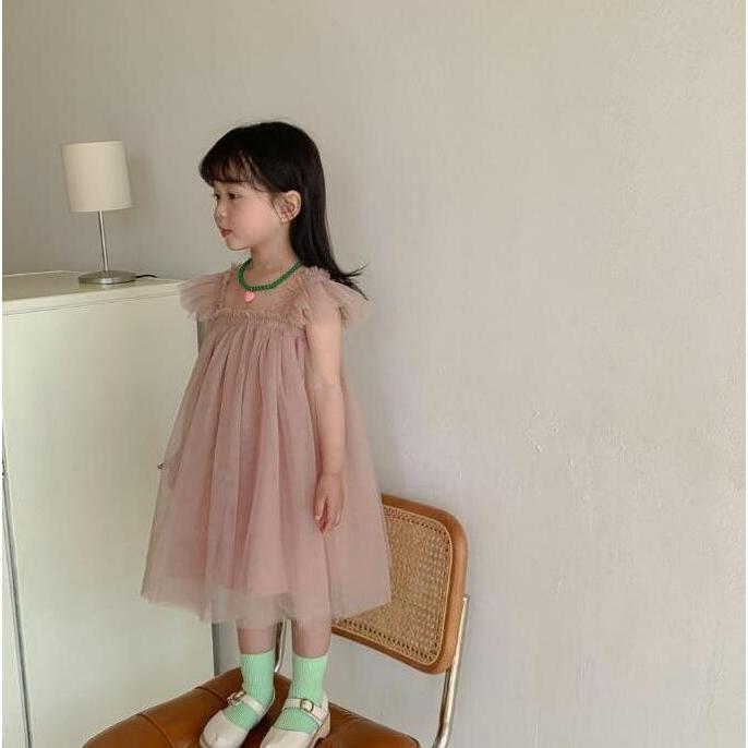 0-5th DRESS anak pesta TUTU KOREA IMPORT- Baju Baby Bayi Anak Gaun Tile Tulle Pesta Elegan Balita ne