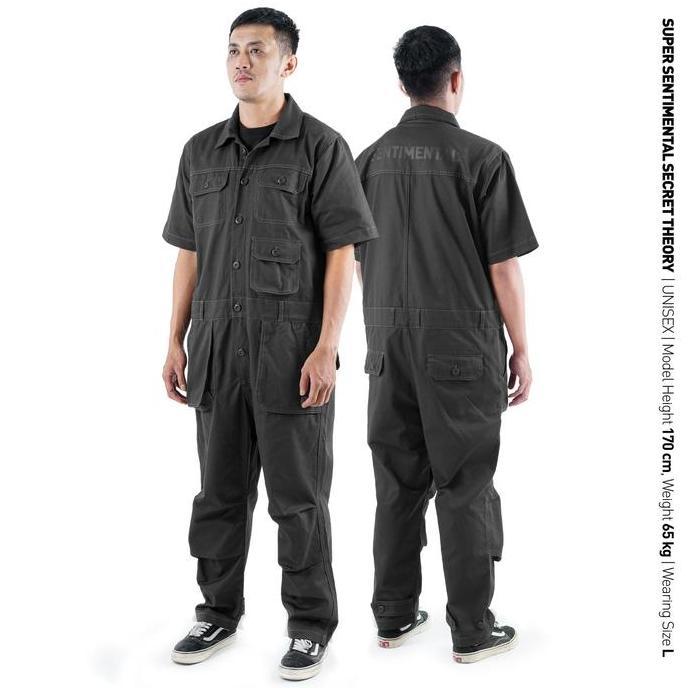 SSST Coverall 2.0  Shortsleeve Jumpsuit Abu Pria (TERBAIK) (TERBARU) (TERMURAH)