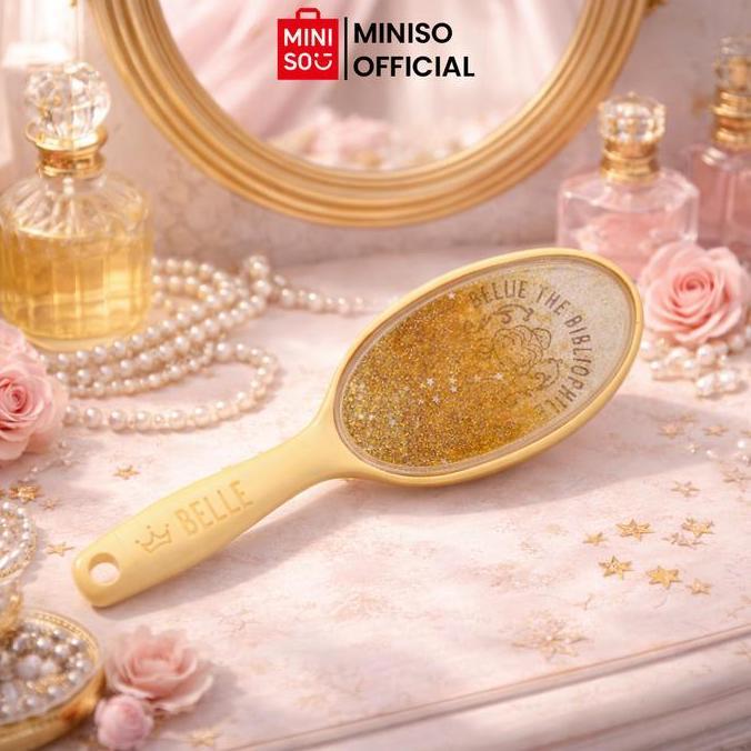 [PO 7 HARI] [EXCLUSIVE KOKO PANCI] Miniso x Disney Princess Collection Glitter Massage Paddle Brush 