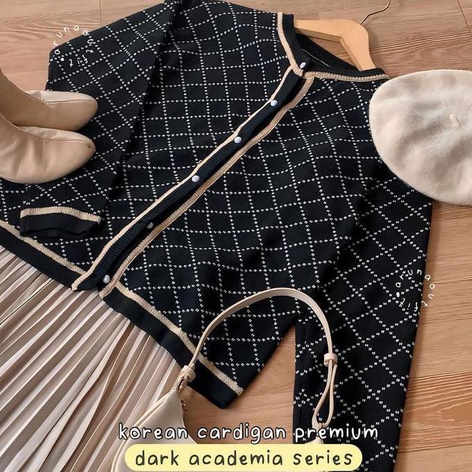 Korean Cardigan Premium Dark Academia Series By Arunaoutfit