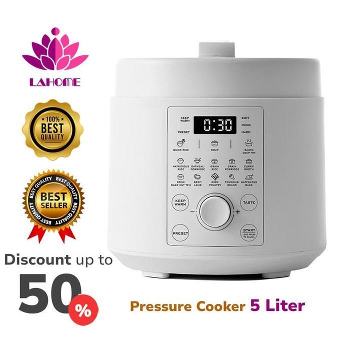 LAHOME Smart Electirc Pressure Cooker 5L Panci Presto Multifungsi Low Watt Slow Cookers Multi-Cookin