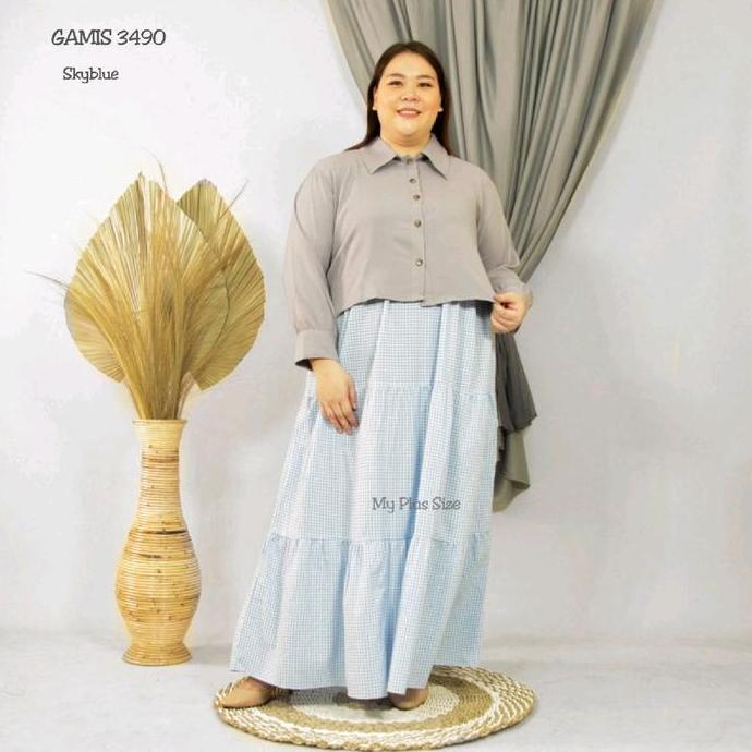Gamis Kotak Jumbo Wanita 3490, Ld 125, 130 & 140 Cm