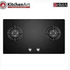 KOMPOR DELIZIA DHG 820 STTGB (BLACK GLASS) 80 CM