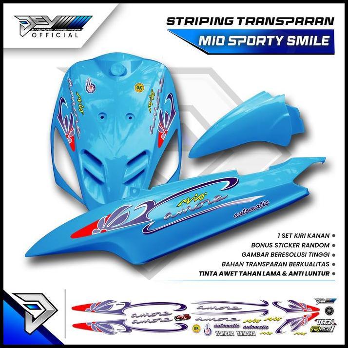 TERLARIS STRIPING TRANSPARAN MIO SPORTY | MIO SMILE | MOTIF BUNGA AMORE | STICKER BODY YAMAHA MIO 