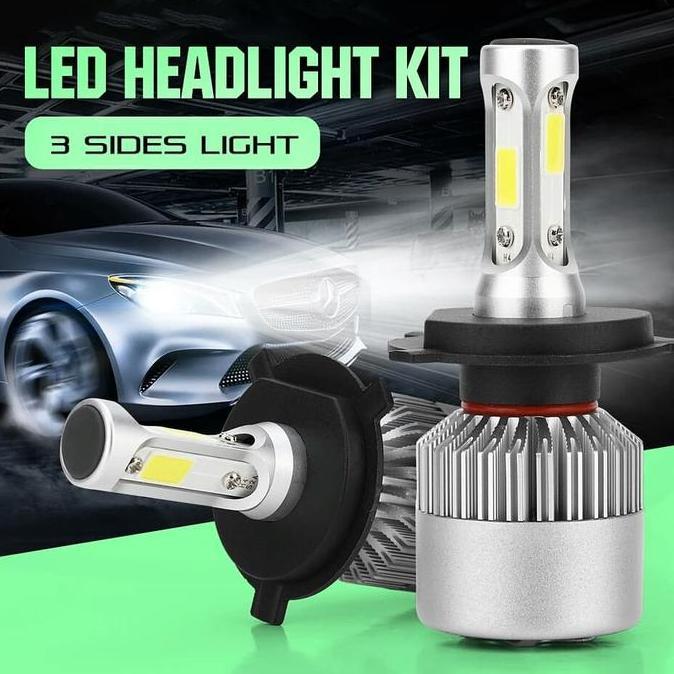 LAMPU UTAMA H4 HIGH LOW LED COB TRIPLESIDE KOREAN LED 5000 LM