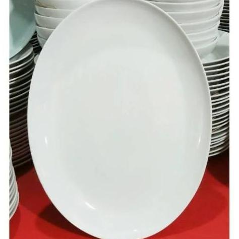 Piring Saji Ikan Oval Keramik 42 CM I Piring Lodor Keramik Jumbo 17" WS