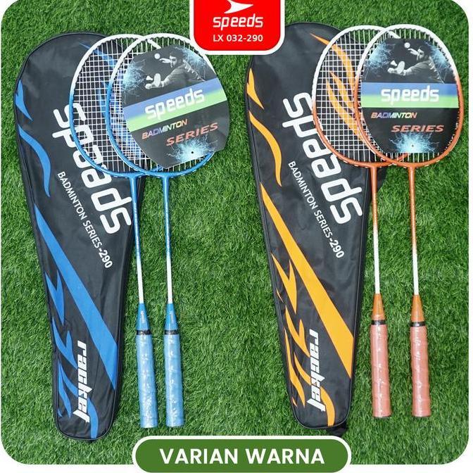 Alisman_Grosir - Speeds Raket Badminton Isi 2Pcs Raket Bulu Tangkis Alat Olahraga Permainan Badminto