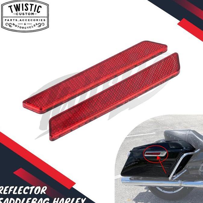 Reflector Reflektor Mata Kucing Saddlebag Box Samping Motor Harley Road King Touring Street Glide El
