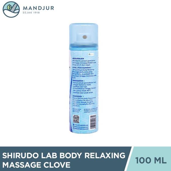 Shirudo Lab Body Relaxing Massage Spray Clove 100 ml - Body Relaxant Relaksasi Otot (TERBAIK) (TERBA