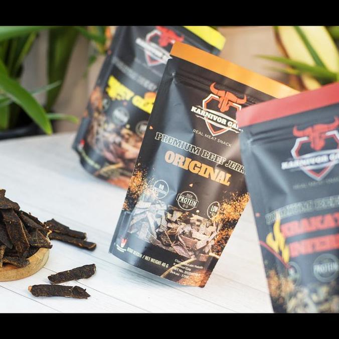 Beef Jerky Smoky barbeque Original Snack Dendeng High Protein halal Karnivor Gang GM