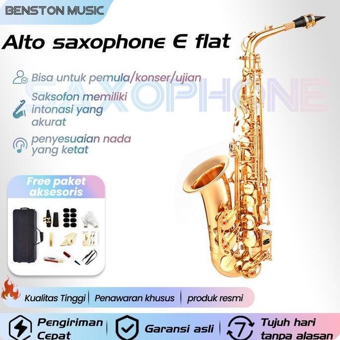 Instrumen Saxophone, Alto Saxophone E Flat, Saxophone untuk Pemula, Alat Musik Tiup Saxophone