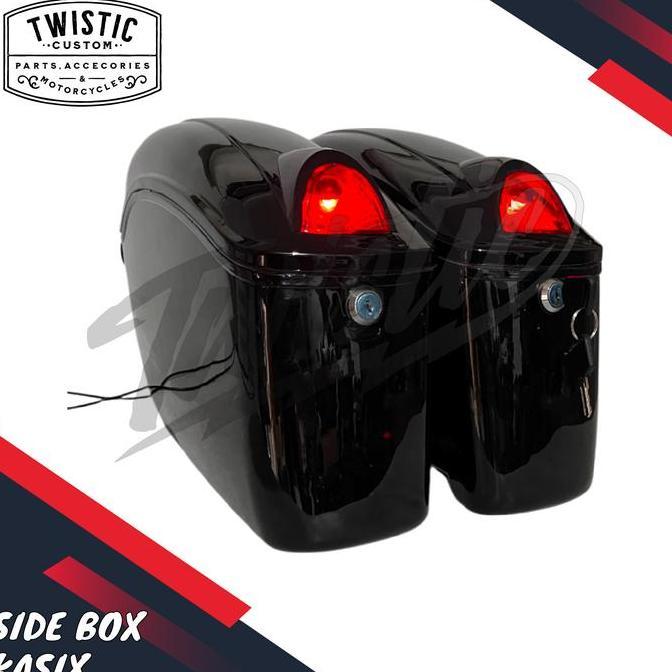 Side Box Side Bag Boks Tas Samping Pannier Bracket Rack Tas Vigor Touring Edition Motor Harley Sport