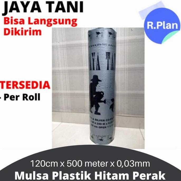 TERBARU - Plastik Mulsa Jaya Tani 120 Cm x 500 Meter x 0.03mm Hitam & Silver