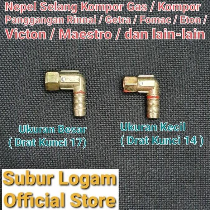 Nepel Sambungan L Selang Untuk Kompor Tanam Gas Rinnai Getra Suggo Dll