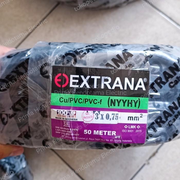 Kabel NYYHY 3x0,75mm Extrana | Kabel Serabut NYYHY 3x0.75mm 50 Meter
