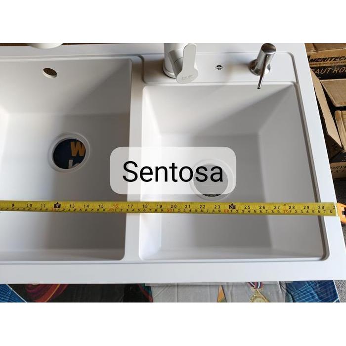 KITCHEN SINK GRANIT PUTIH 80CM X 45CM - SINK CUCI PIRING GRANIT PUTIH MERK GABRIAN 80CM X 45CM