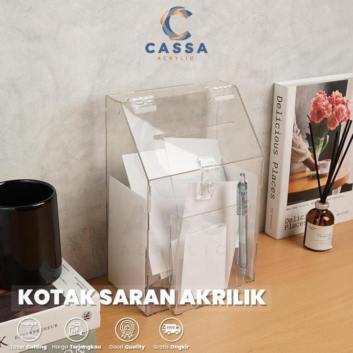 NEW Kotak Saran Akrilik Transparan - Kotak Amal Gantung