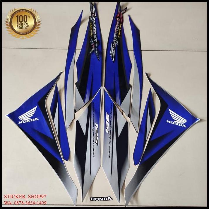 TERLARIS (ORI) STRIPING HONDA SUPRA X 125 R HELM IN 2010 2011 BIRU BERKUALITAS 