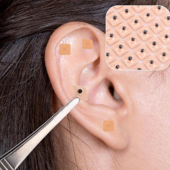 REZORHA 60Pcs Koyo Pijat Telinga Biji Terapi Telinga Plester Akupuntur Moksibusi Biji Akupunktur Tel