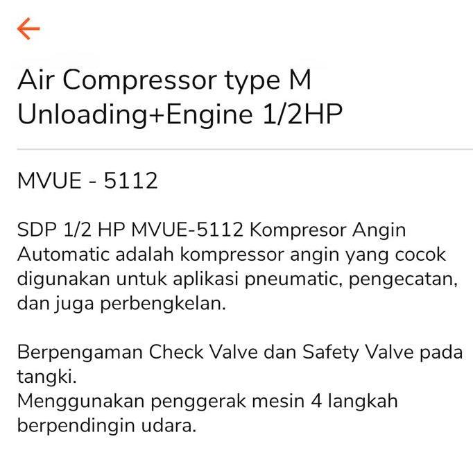 Promo Sdp 1/2Hp Kompresor With Engine Shark 5.5Hp Bensin & Tank Angin 65L