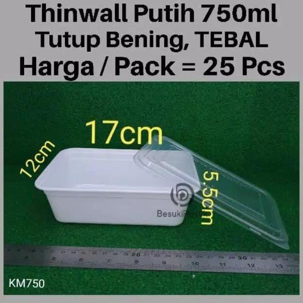 Thinwall Box Putih 750ml / Thinwall Putih kotak thinwall easypack