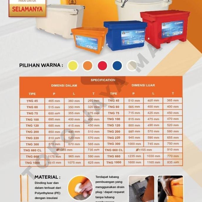 Coolbox Tanaga / Cooler box/ Tempat es 220 Liter
