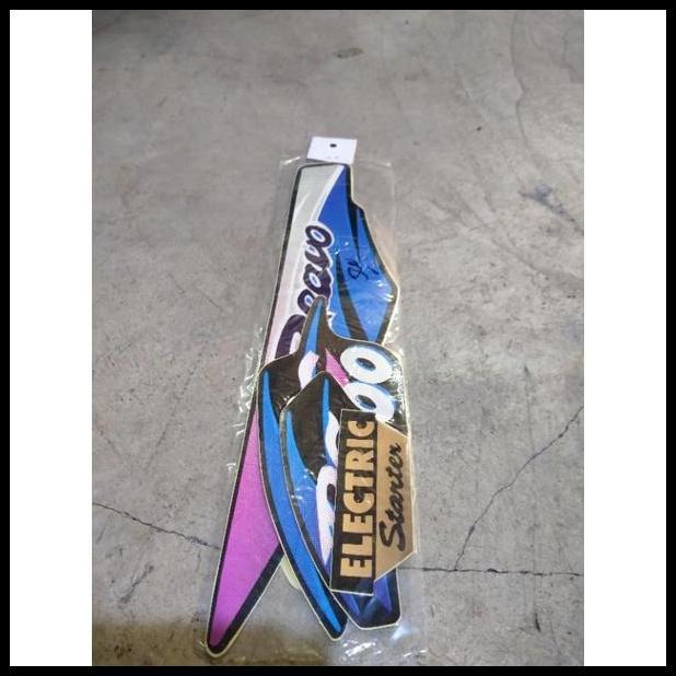 HOT DEAL (ORI) STRIPING LIS ORI SUZUKI BRAVO RC 100 ELECTRIK STATER HITAM BIRU