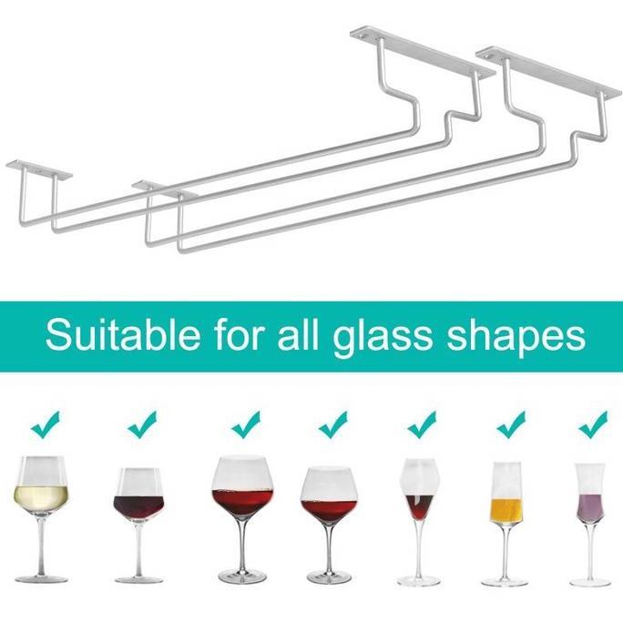 Sadegadiono - Gantungan Gelas Mini Bar 1Baris Rak Gelas Gantung Gantungan Gelas Untuk Bar Dan Dapur 