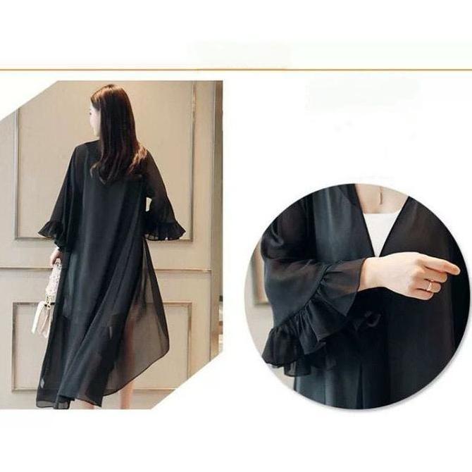 Murah Basic id fashion Long outer transparan  / Outer  korean style  / cardigan wanita / outer panta