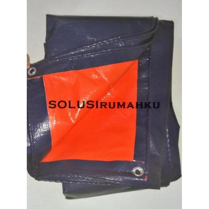 Ready stock Terpal Biru Oranye Super A12 Tebal 6 x 8 meter Press Jadi Blue Orange